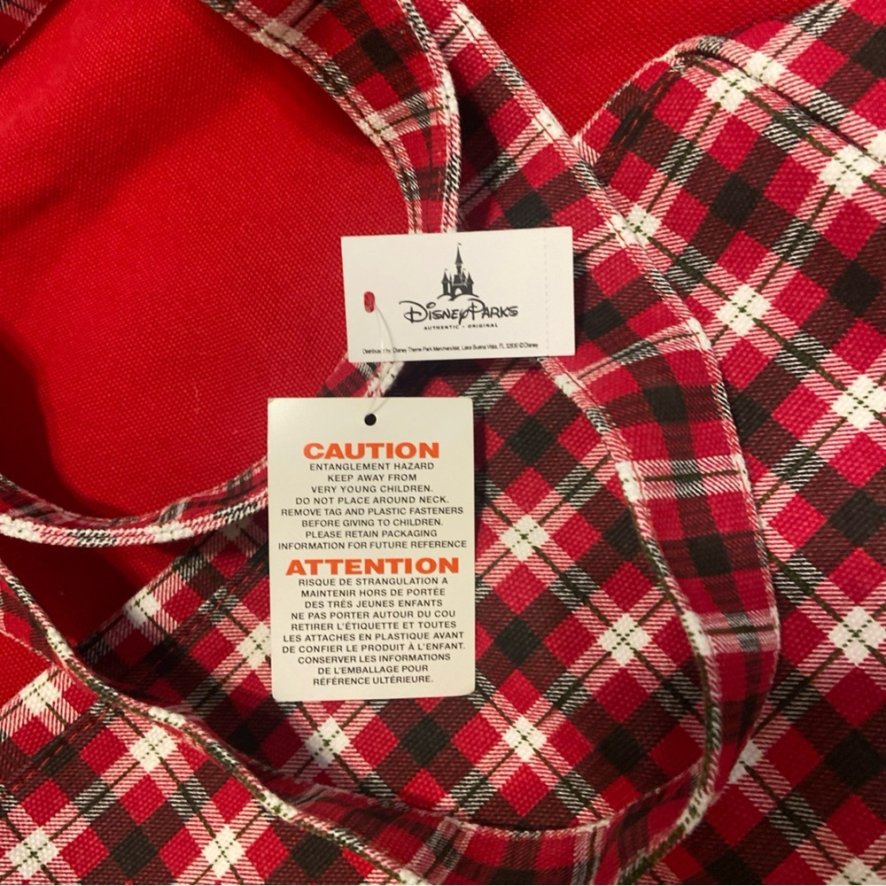 Walt Disney World Mickey Red Plaid Merry and Bright Christmas Tote Bag NWT - Picture 3 of 3